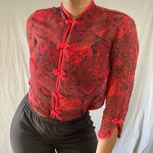 ROBBIE BEE Silk Kimono Style Floral Blouse 12P